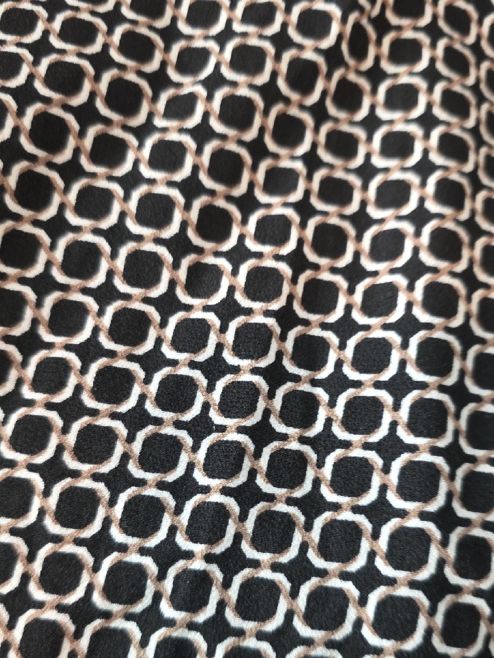 NWT easel Large Black and Tan And White Geometric Long-Sleeve Shirt Dress - Picture 3 of 8